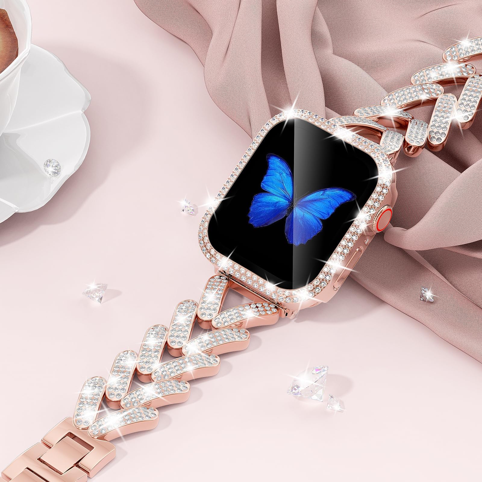 Smartwatch Slim Watches For Men - Bling Band for Apple Watch Strap
