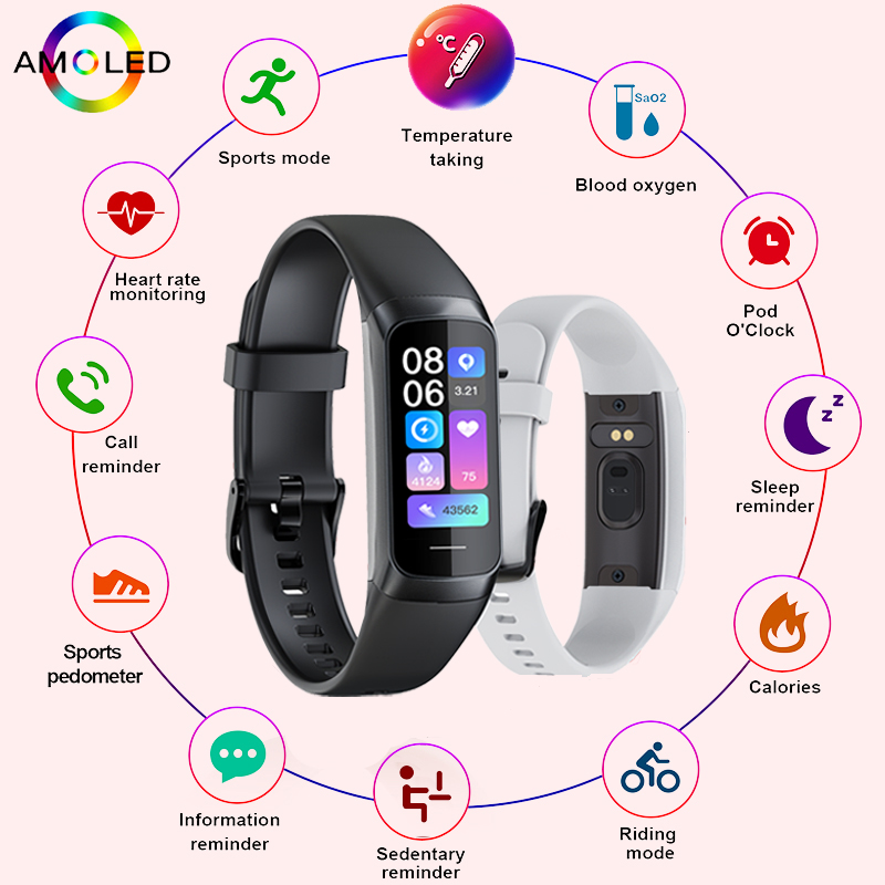 Smartwatch Slim Watches For Men - LIGE 1.1 Inch Amoled Heart Rate