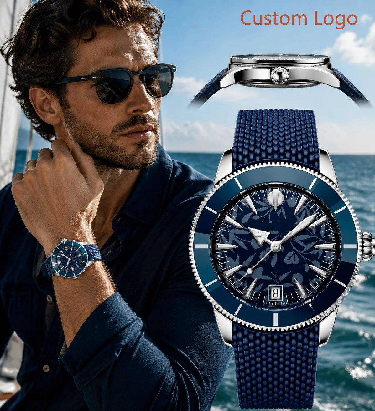 Waterproof Diving Watch - Men 46mm Diving Automatic Watch Rotating