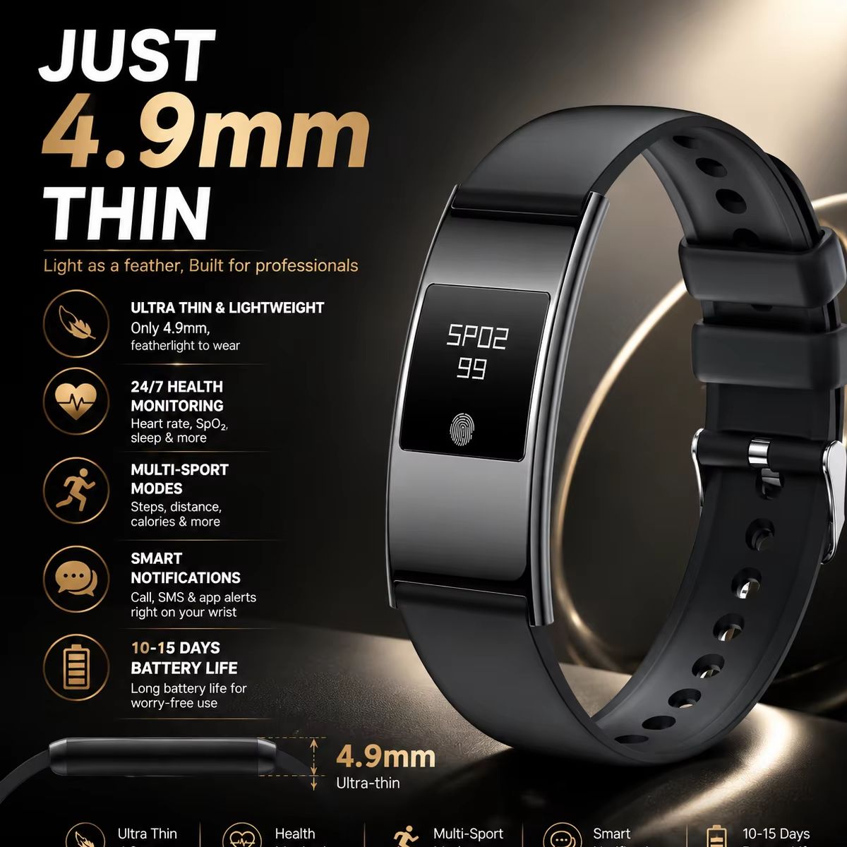 Smartwatch Stylish Watches For Women - Ultra-Slim Stylish Smart Watch Men and