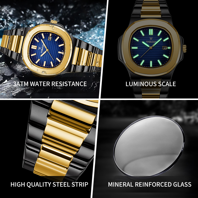 Fashion Square Quartz Man Cloc - Smartwatch Luxury Watches For Men review and price