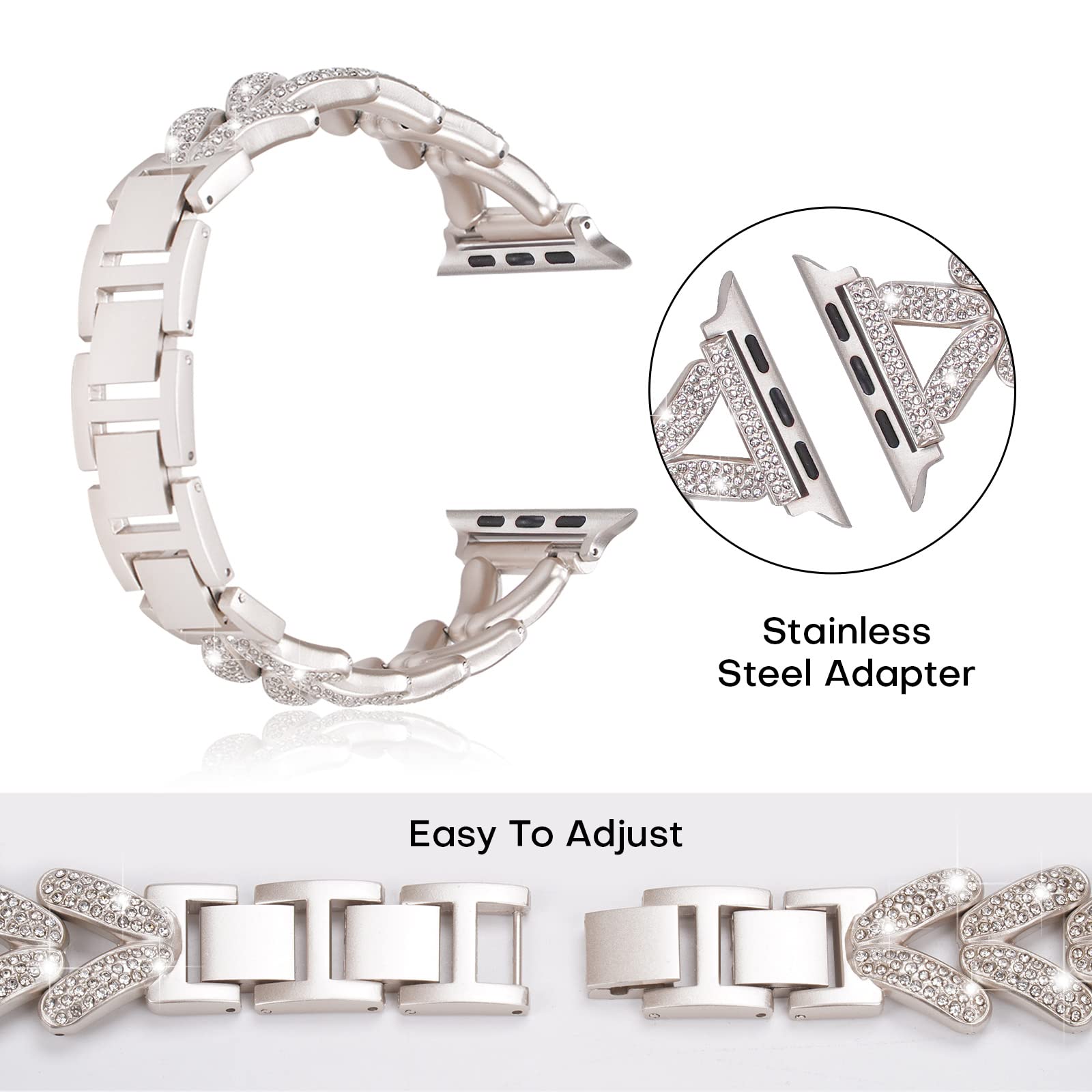 Bling Band for Apple Watch Str - Smartwatch Slim Watches For Men review and price