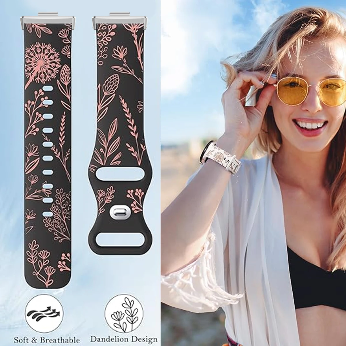 Prints Design Band For Huawei  - Huawei Smartwatch Watch Fit review and price