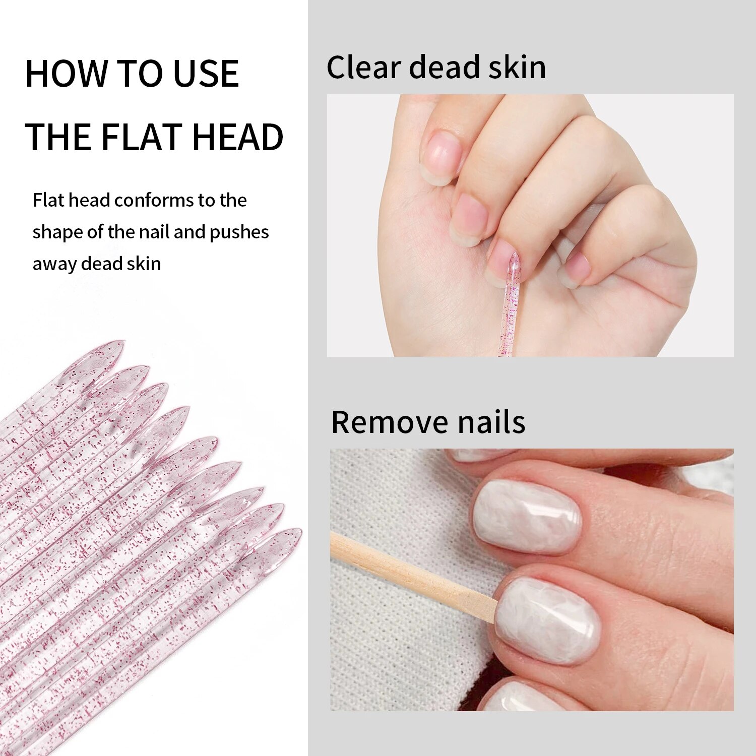50 Pcs Nail Cuticle Pusher Cry - Crystal Press Tool review and price