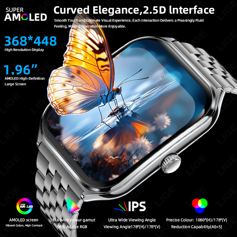 LIGE Fashion Ultra-Slim Amoled - Smartwatch Slim Watches For Men review and price