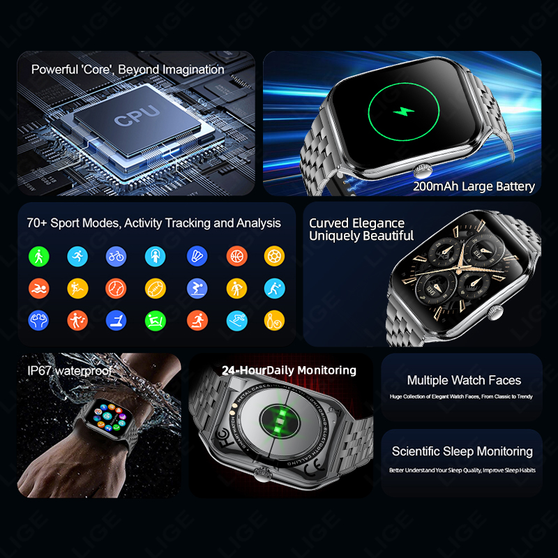 LIGE Fashion Ultra-Slim Amoled - Smartwatch Slim Watches For Men review and price