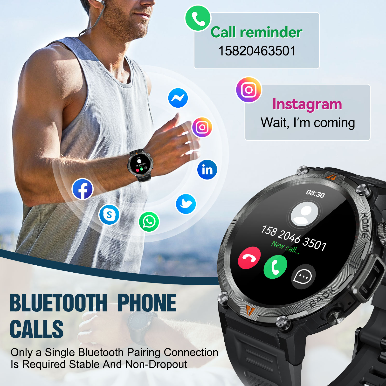 EIGIIS KE3 Bluetooth Call Smar - Smartwatch Health Watches review and price