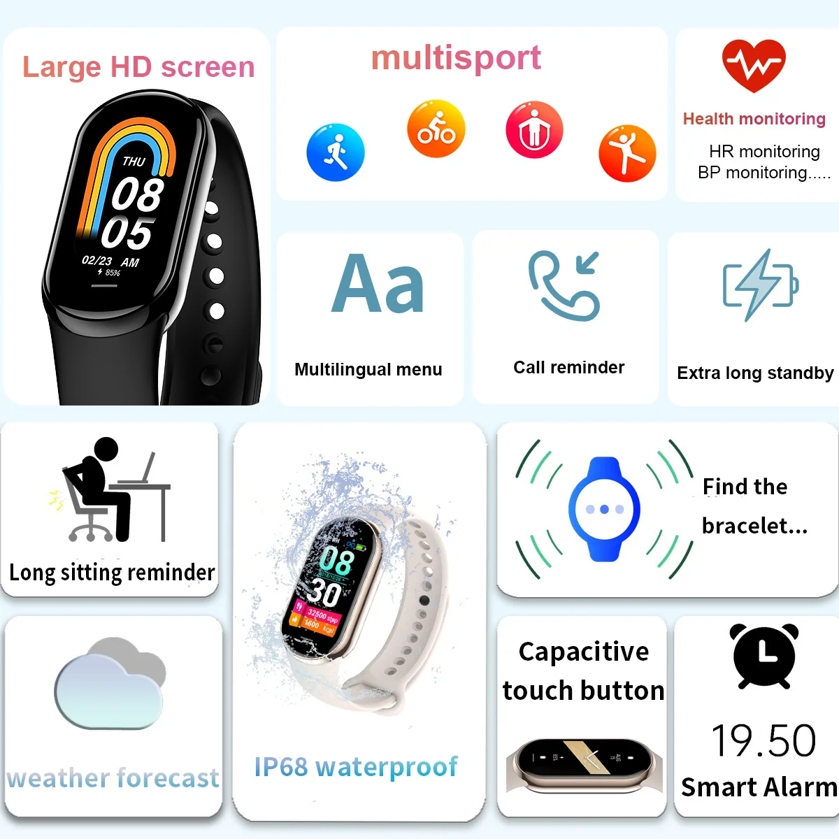 New Original Small M8 Band Sma - Smartwatch Sports Watches For Women review and price