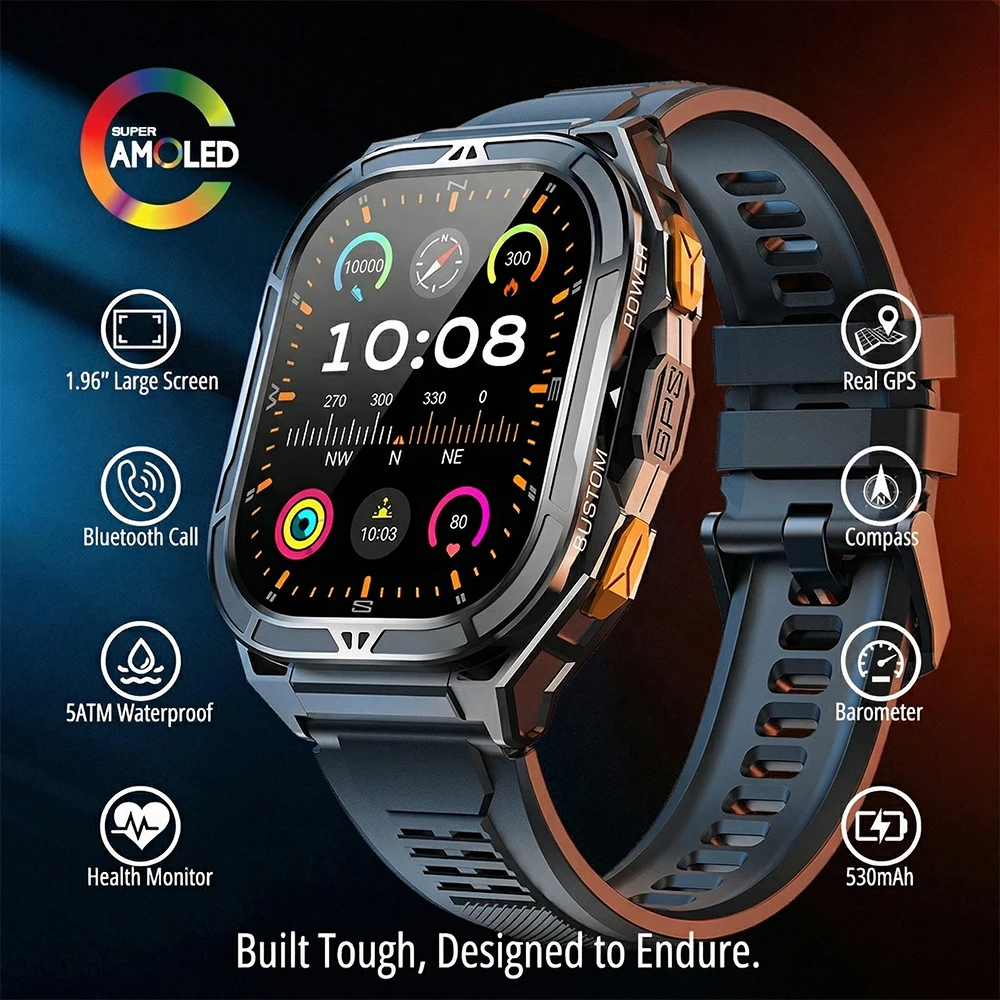 Luxury AMOLED Smartwatch Real  - Smartwatch Health Watches review and price