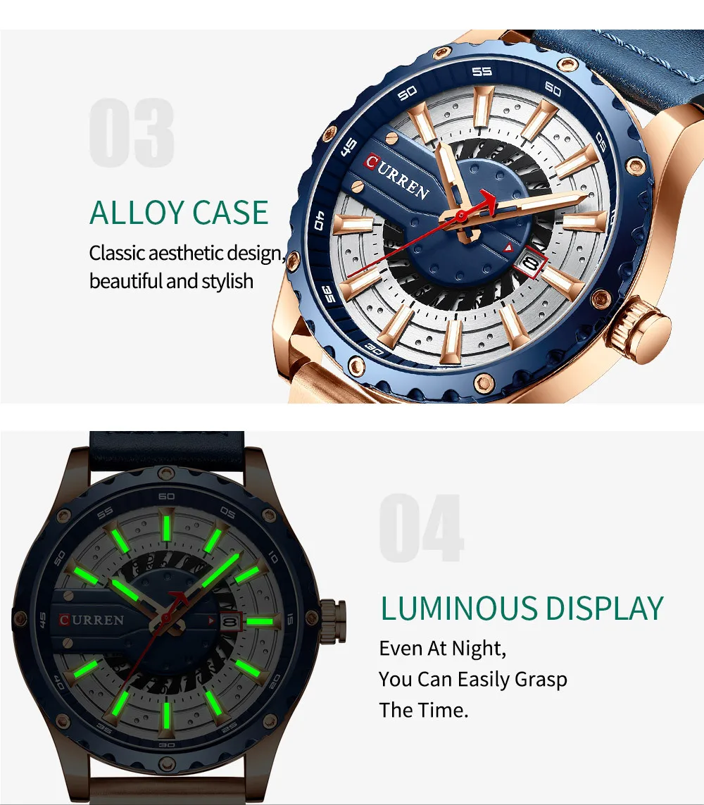 Curren 8374 Calendar Watch Sim - Smartwatch New Watches review and price