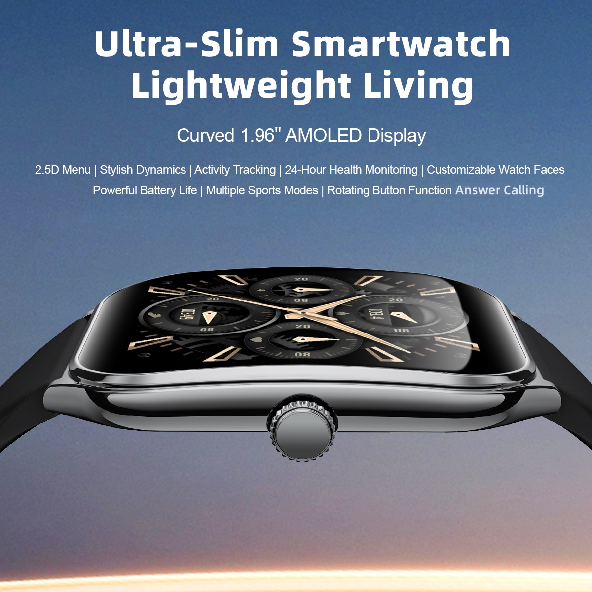 Fashion Ultra-Slim Amoled Smar - Smartwatch Slim Watches For Men review and price