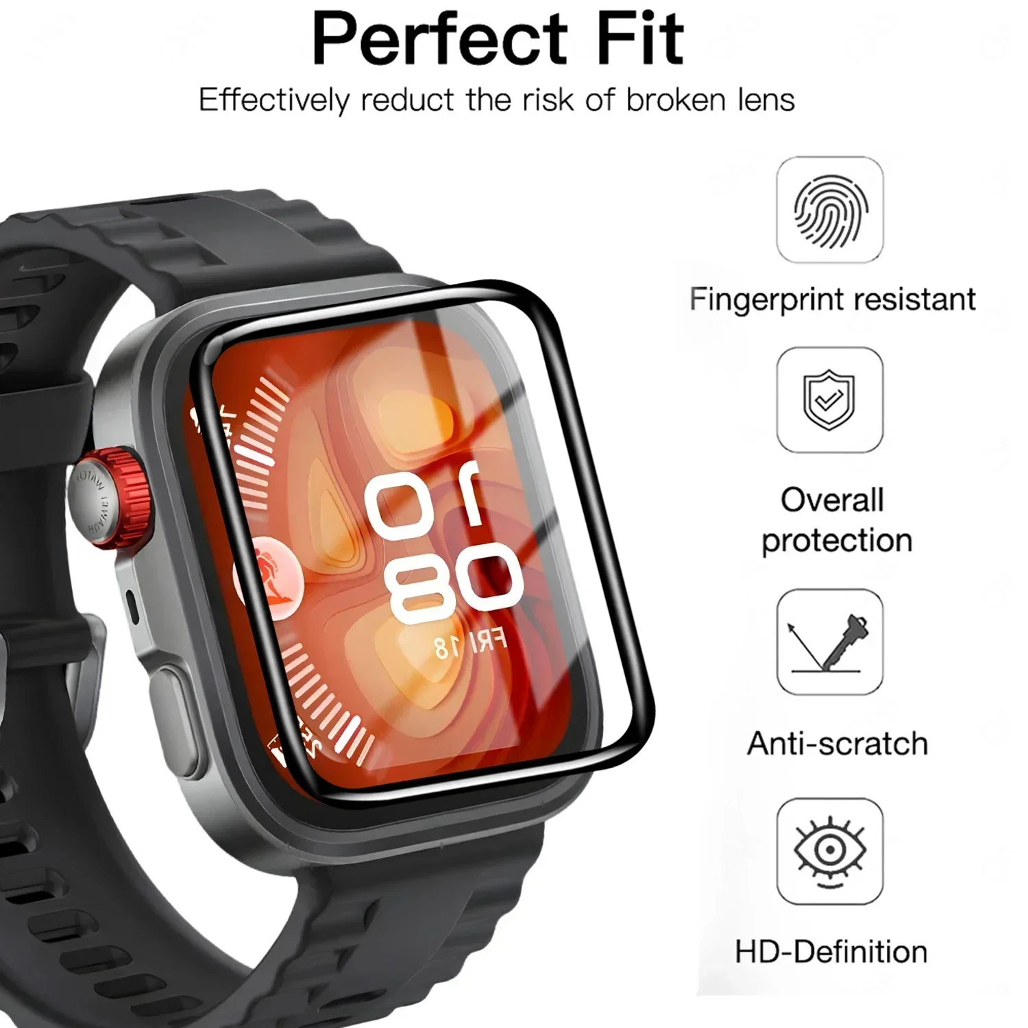 5 Pcs Tempered film For Huawei - Huawei Smartwatch Watch Fit review and price