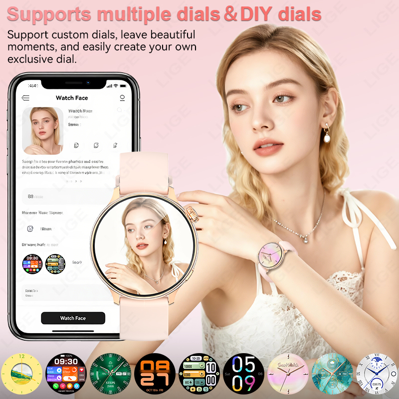 LIGE Stylish Round Women Smart - Smartwatch Stylish Watches For Women review and price